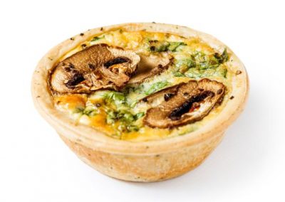 Mushroom, Rocket & Parmesan Quiche